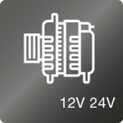 Normální a inteligentní test alternátoru pro 12 a 24V systémy.