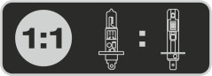 Ultrakompaktowy zamiennik LED dla standardowych żarówek do świateł mijania i drogowych H1 (2w1)