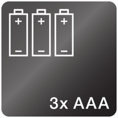 3 AAA-batterier medföljer