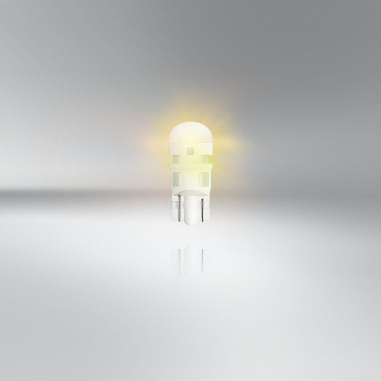 Osram LED Bulbs T10 LEDriving W5W Amber Yellow 2000K Turn 12V 1W 2855YE-02B
