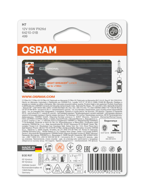 Headlight lamp OSRAM H7 64210NBL-01B Night breaker Laser (1 pcs.)