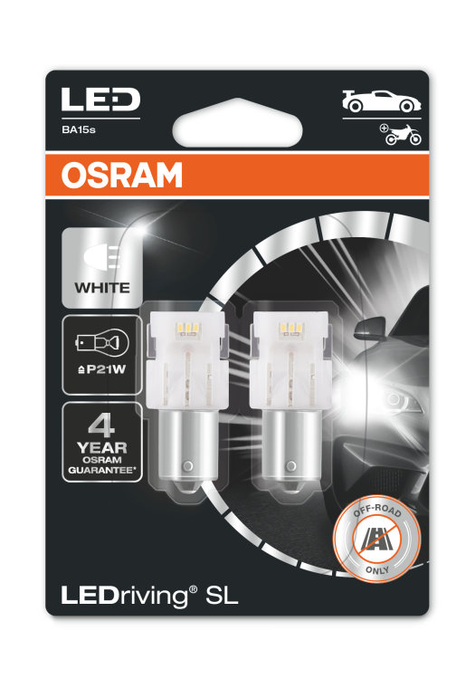  OSRAM Original 12V P21W halogen auxiliary light 7506-02B in  double blister : Automotive