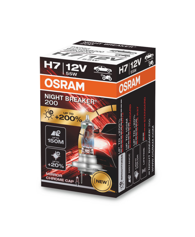 OSRAM H7 Night Breaker 200, ampoule, halogène, 12V, 55W