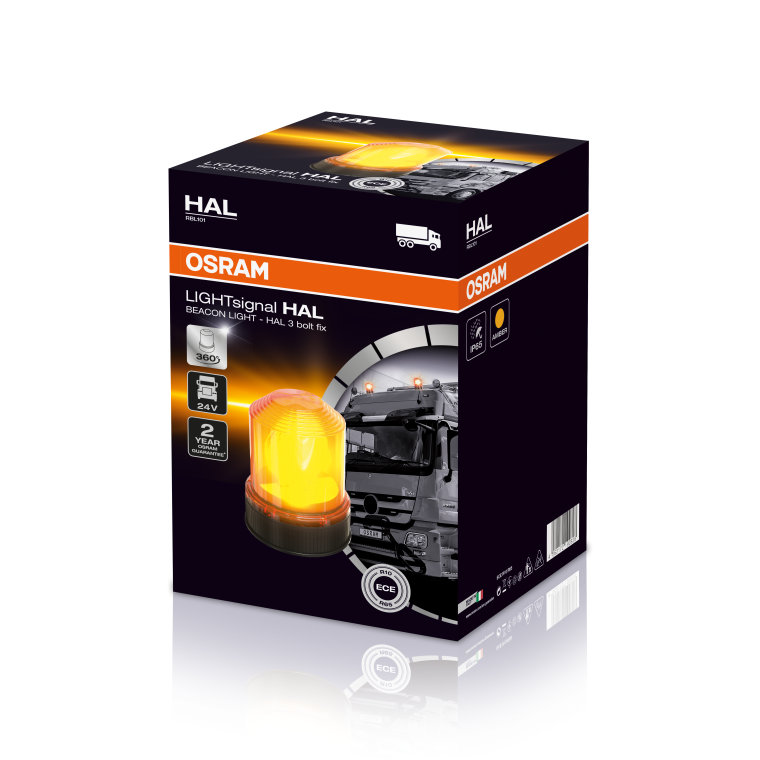 OSRAM LIGHTsignal LED BEACON LIGHT, LED-Rundumleuchte 360°, gelbe  Blinkleuchte, straßenzugelassene Warnleuchte für PKW, LKW und Nutzfahrzeuge  mit 3-Bolzen-Befestigung : : Beleuchtung