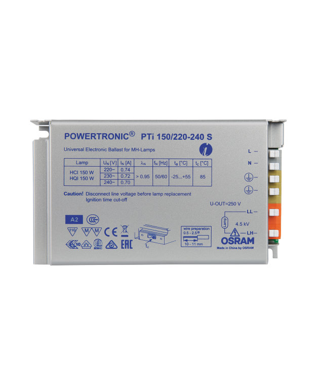 HCI HQI HID Osram Vorschaltgerät EVG Powertronic PTI 150W 220-240V S für CDM 