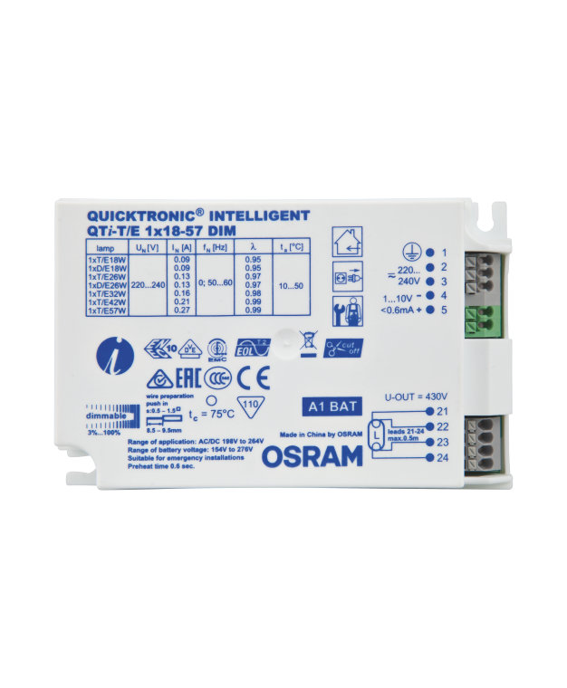Osram Quicktronic Intelligent QTi  1 x 14/24/21/39 EVG electronic Ballast 