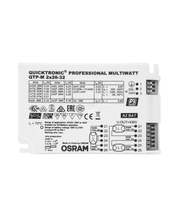OSRAM EVG VorschaltgerÃƒÂ¤t 2x26-32 Quicktronic QTP-M 2X26-32 220-240 S VS20 