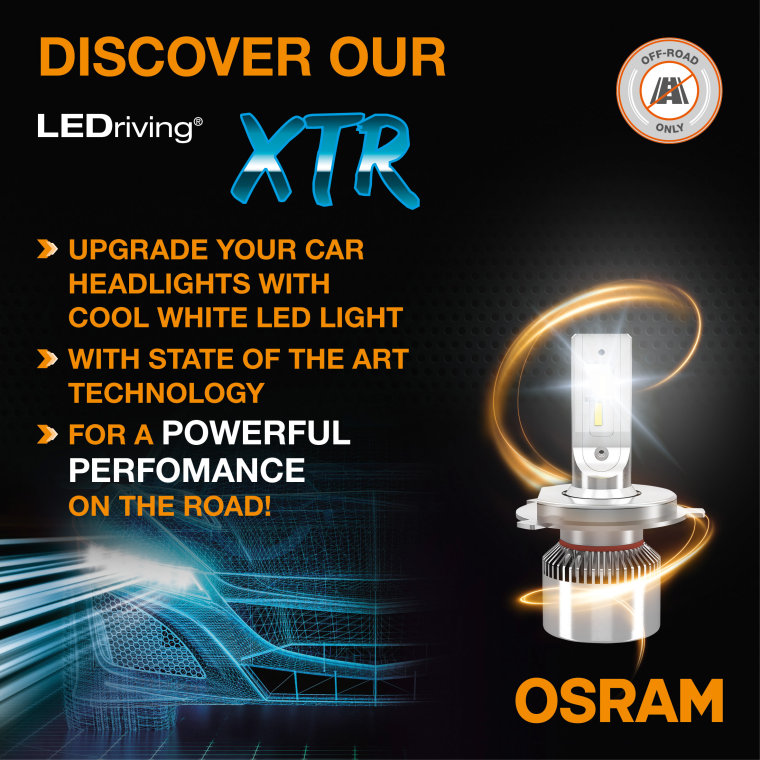 Osram H4 LED XTR 6000K White Headlight Bulbs (x2) 13W High/Low