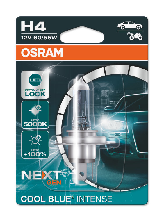 Osram Cool Blue Intense NEXT 12V - up to 100% more light - up to 60% whiter  light (5000K) - MK LED
