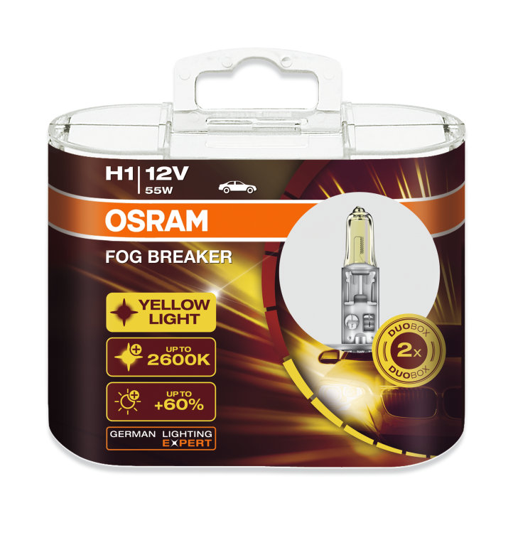 Osram H1 12V 55W 2600K 62150FBR Fog Breaker Headlight Bulb