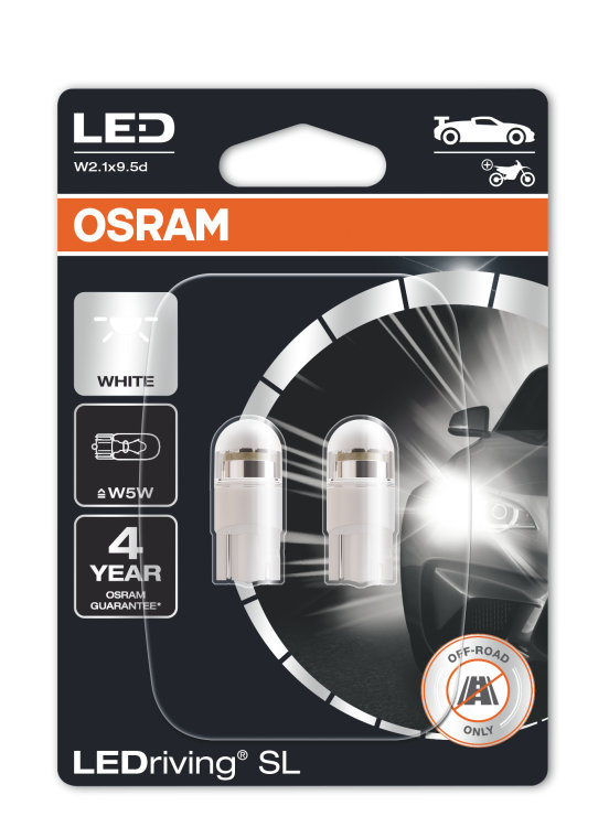2x Ampoules W5W LED NIGHT BREAKER - OSRAM Homologué - 2825DWNBC