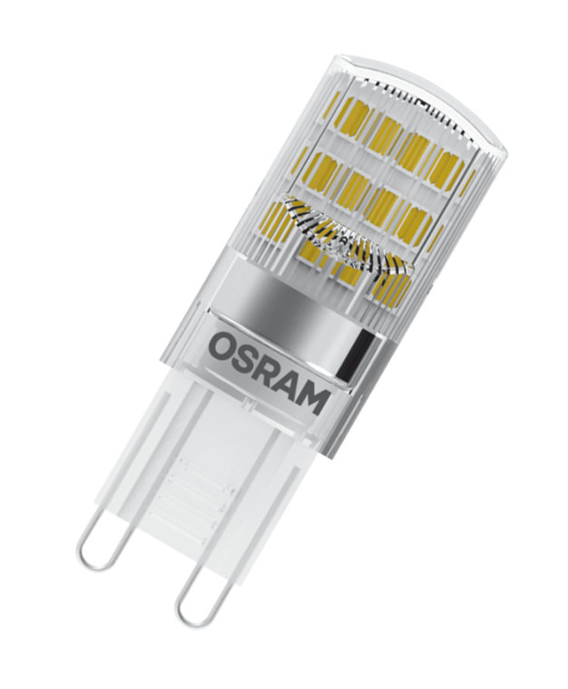 OSRAM LED BASE PIN 20 G9 GLASS 2W=20W 200lm 320° warm white 2700K nodim 80Ra A++ 
