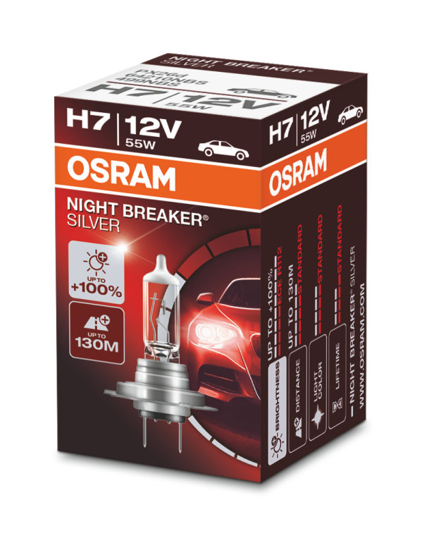 1x OSRAM H7 Night Breaker Silver Bulb For VAUXHALL CORSA Mk3 1.4 LPG 09.09-08.14 