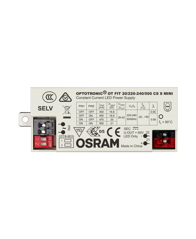 OSRAM LED Treiber OT FIT 20/220…240/500 CS Treiber 500 mA 20 Watt 250 mA 350 mA 
