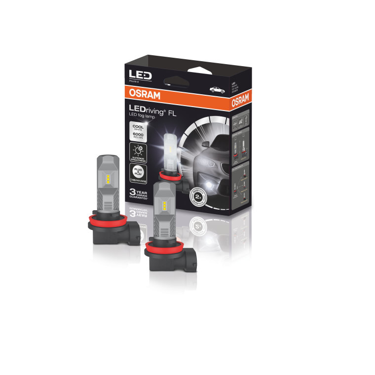 EX6OL2P 6 LED Fog Light Bar 4 inch Osram Lens (18W, White Light, 2 PCS)