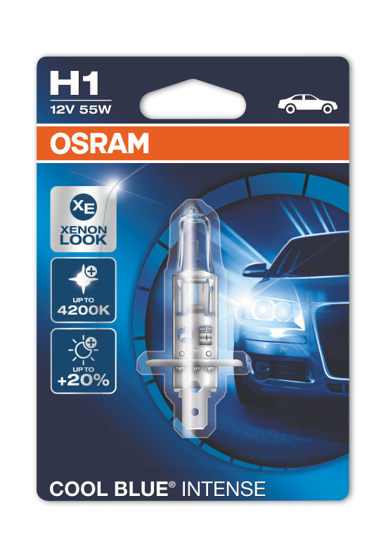 H1 Osram Cool Blue Intense TOYOTA AVENSIS HATCHBACK 03-09 High Beam Bulbs 