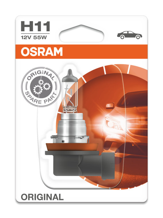 OSRAM ULTRA LIFE H11, halogen headlamp, 64211ULT-HCB, 12 V passenger car,  duobox (2 units),Yellow