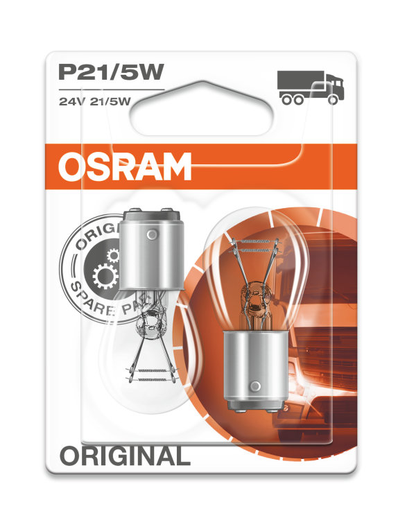 Osram P21/4W Lamp with Metal Base 12V 21/4W Base BAZ15d 1325572