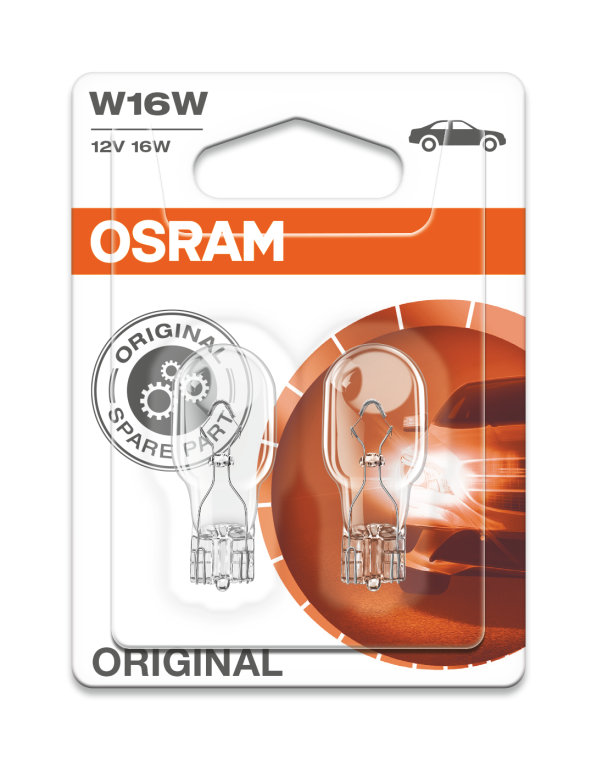 9213R-02B Brake Light Bulbs 12V Red x2 Osram LED Premium Wedge W16W 921 T16 