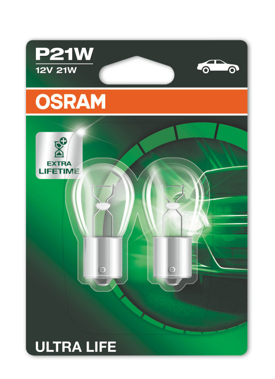 7506-02B 2x Genuine Osram Original P21W 21w 12v Clear Bulbs BA15s / 382 - Part Number 7506-02B 
